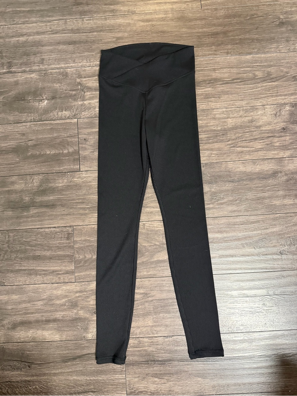 H&M Black Ribbed High-Waist Leggings